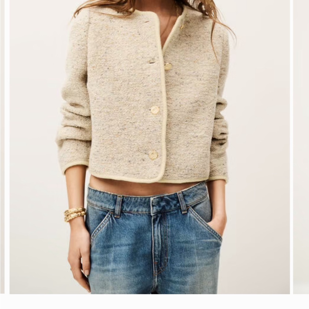 NWT ba&sh Ecru Textured Jacket